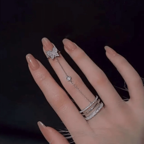 Butterfly charm ring