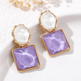 Blue & white stone earrings